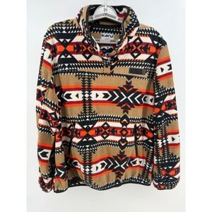 Kavu Women's‎ XL Fleece Pullover Canyon Desert Aztec Print Snap Front